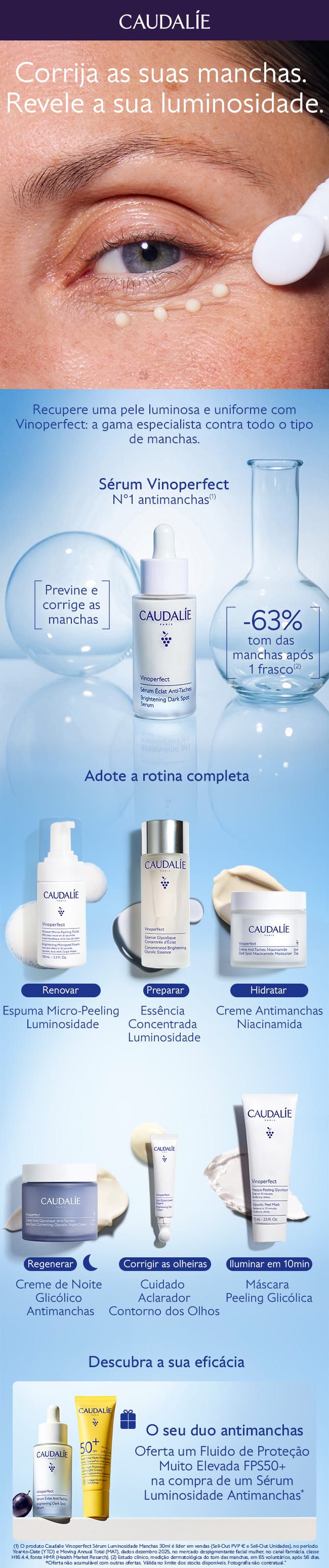 Corrija as suas manchas. Revele a sua luminosidade.